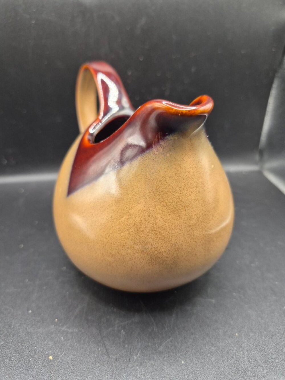 Sango Nova Brown Ceramic Creamer Pitcher Rounded Design Vintage Kitchenware - Picture 2 of 7